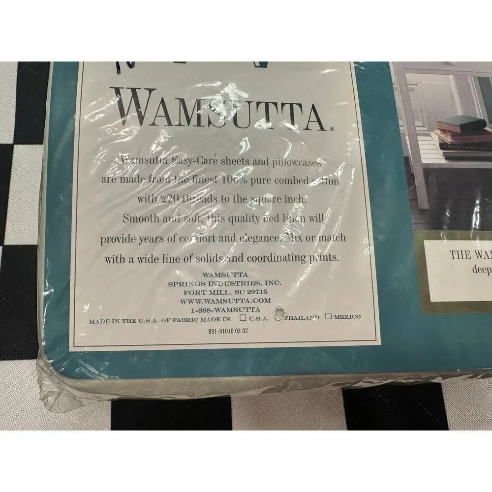 Wamsutta twin sheet set 220 thread count combed cotton bedding light green